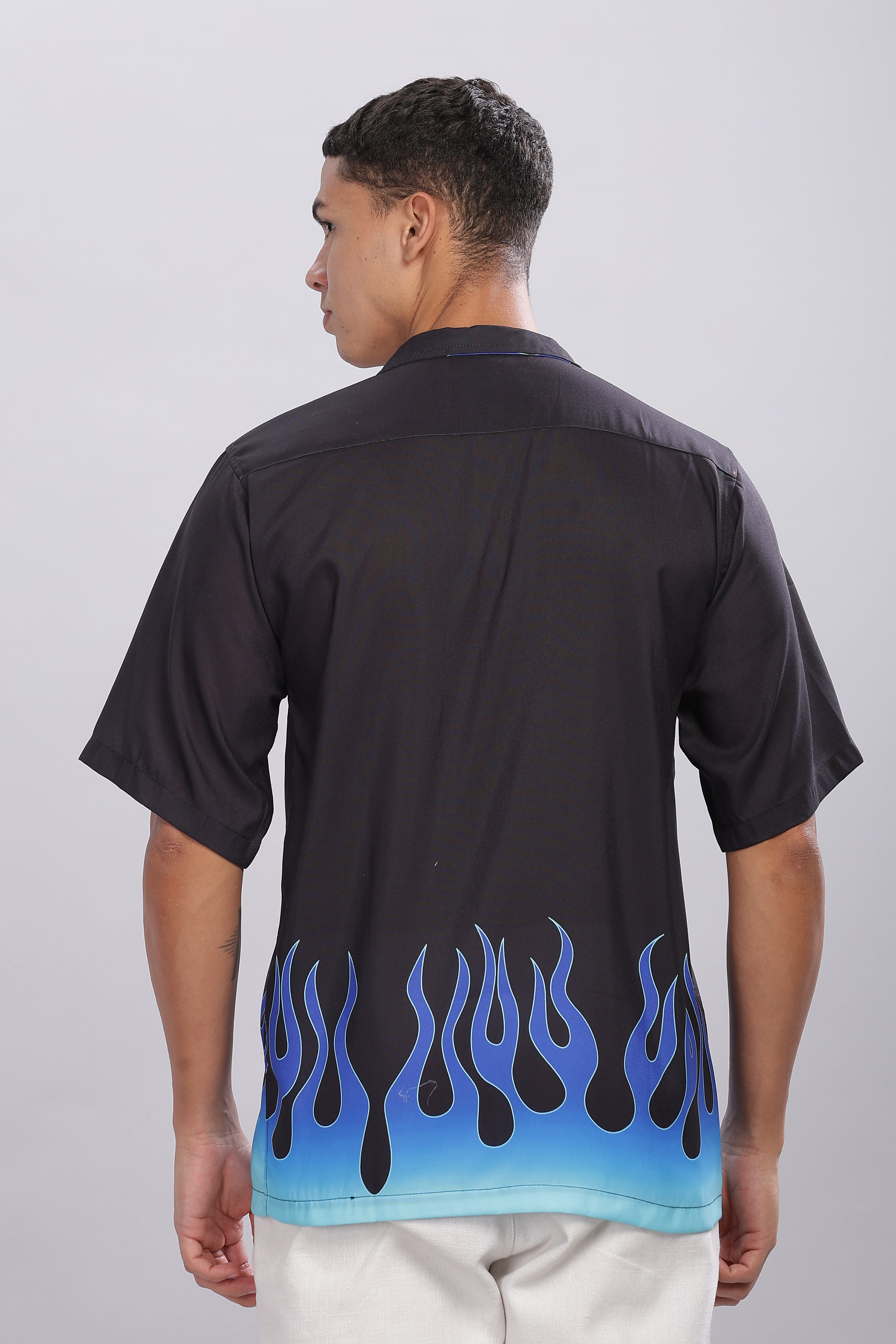 SMOKE FLAME BLACK DROP SHIRT